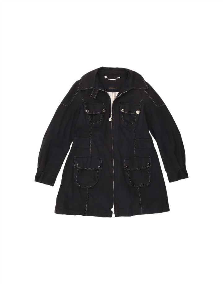 LUISA SPAGNOLI Womens Utility Jacket IT 44 Medium Navy Blue Cotton