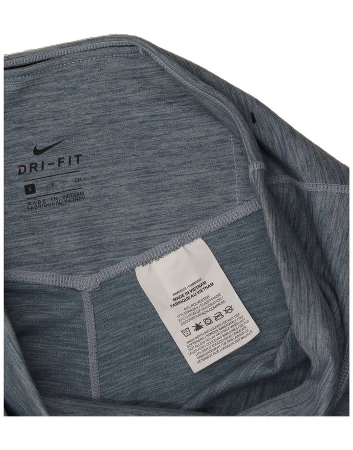 NIKE Womens Dri Fit Leggings UK 10 Small  Blue Pinstripe Polyester Vintage Nike and Second-Hand Nike from Messina Hembry 