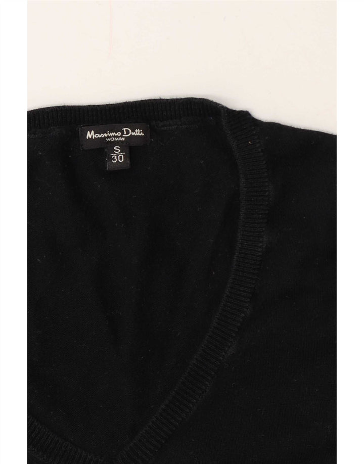 Massimo Dutti Dame V-hals sweater UK 10 Small Black