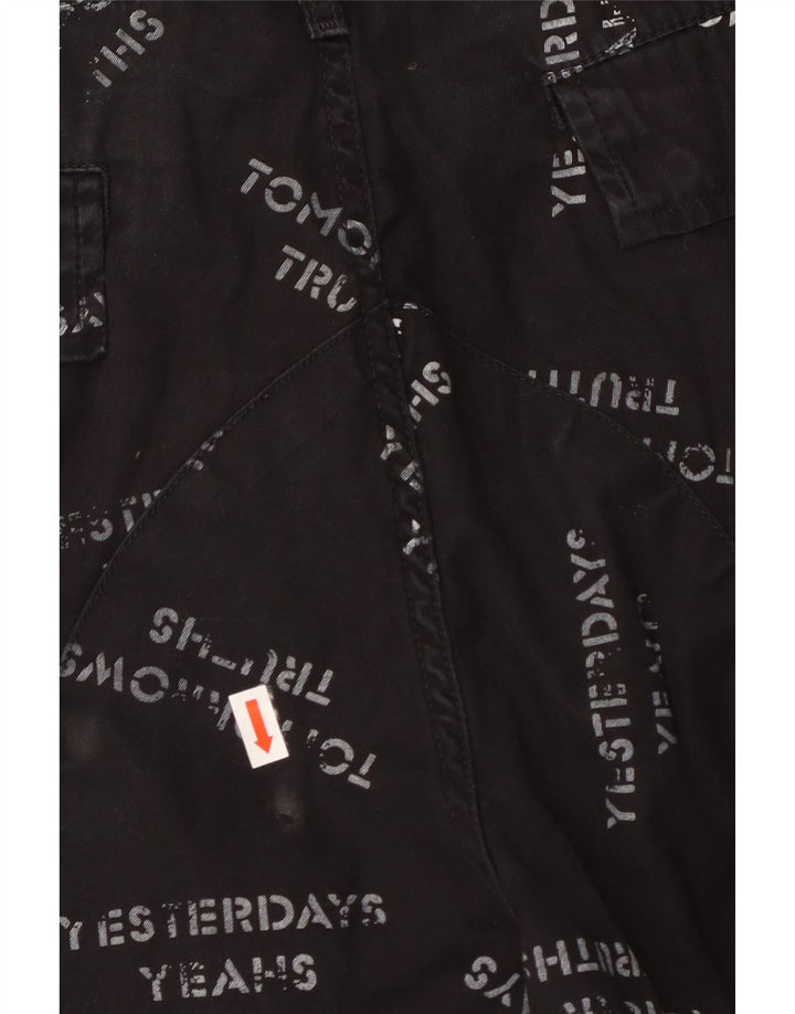 CARHARTT Grafiske Cargo Shorts til mænd W34 Stor sort bomuld