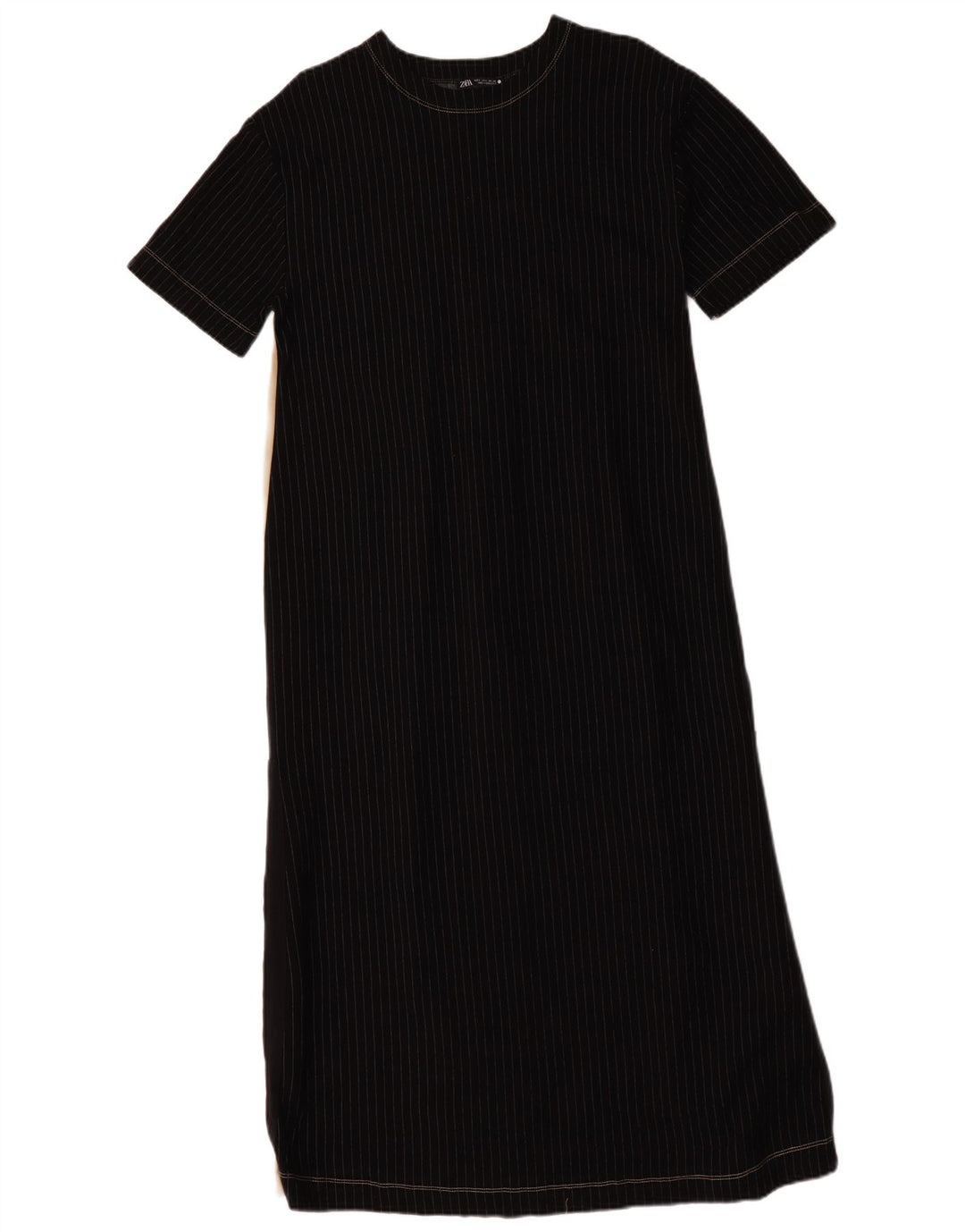 Zara Kvinders Kortærmede Teltkjole UK 10 Small Black Colourblock