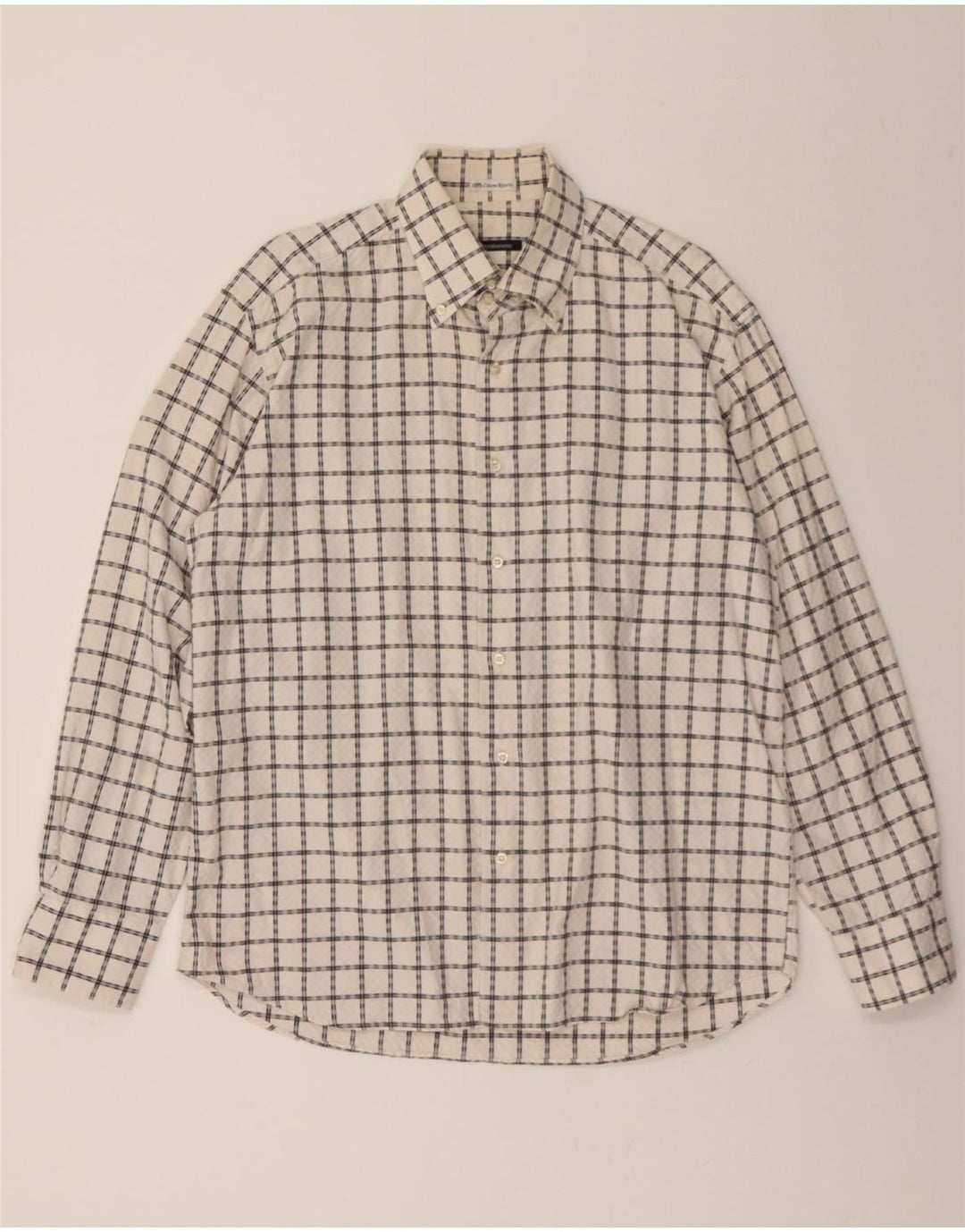 ROCCOBAROCCO Mens Shirt Size 16 1/2 Large White Check Vintage Roccobarocco and Second-Hand Roccobarocco from Messina Hembry 