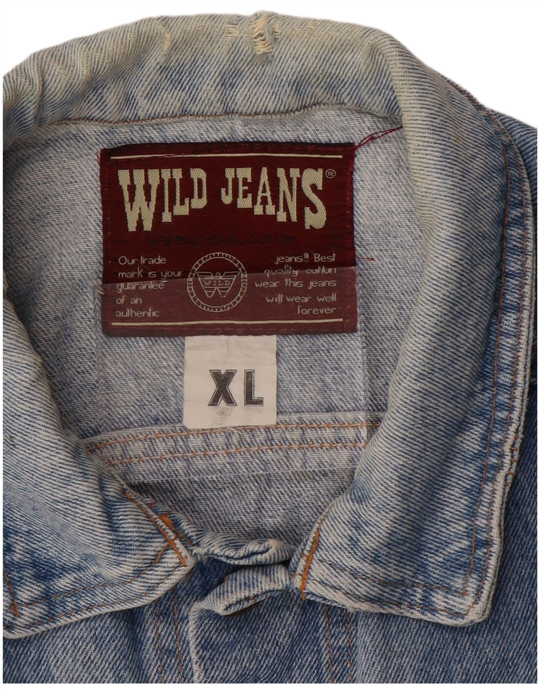 Wild Jeans Herre denimjakke UK 42 XL Blå Bomuld
