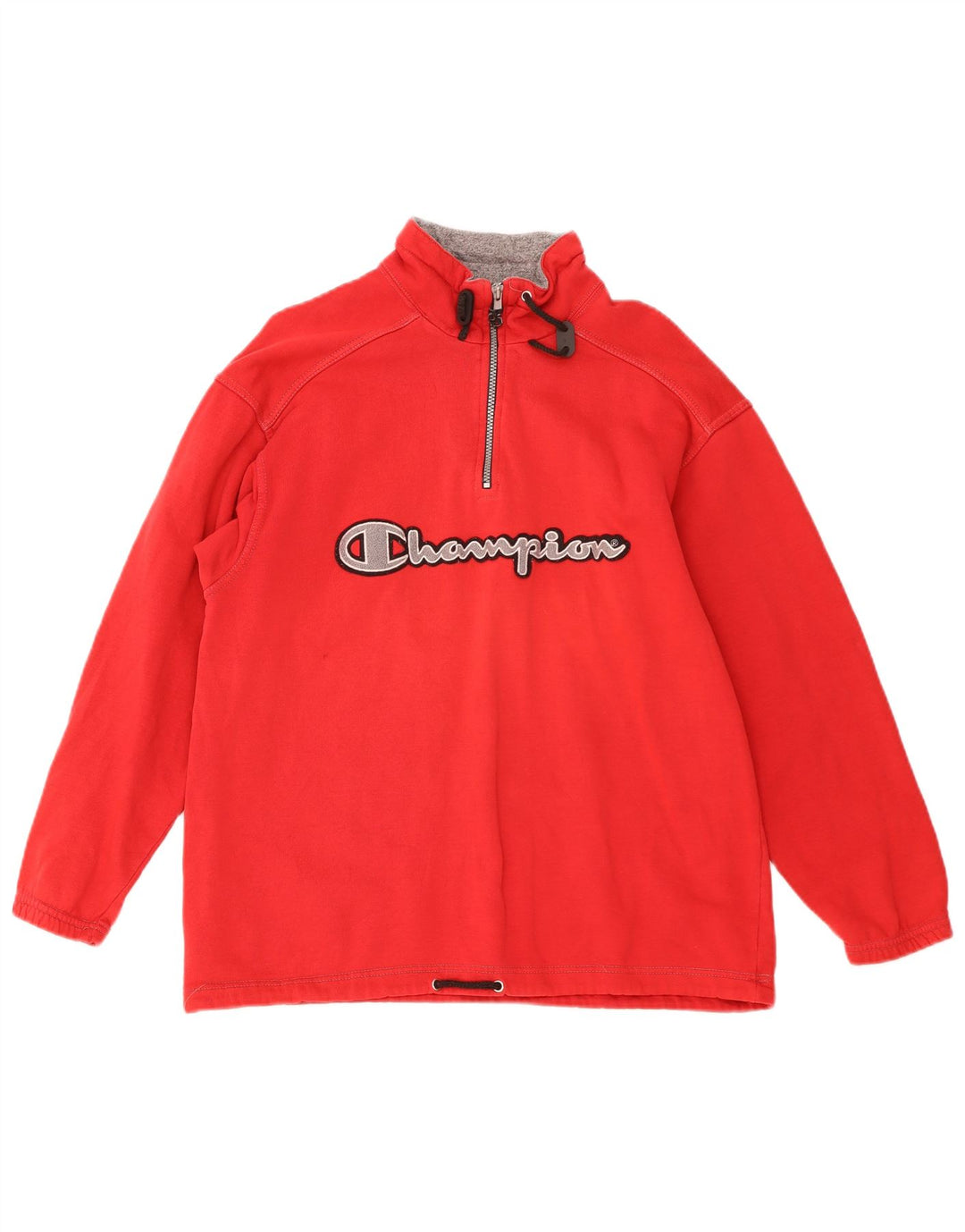 Champion Herre Grafisk Zip Neck Sweatshirt Jumper Lille Rød