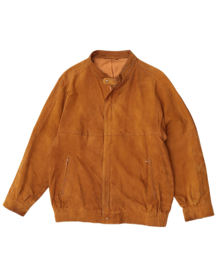 Vintage herre ruskind bomberjakke UK 36 Small Beige