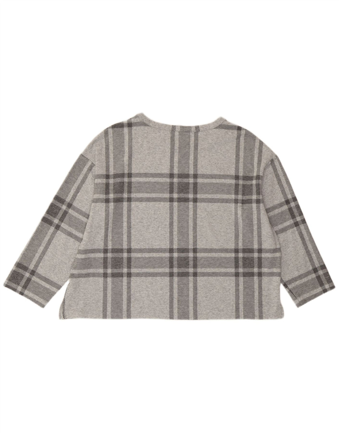 Marks & Spencer Dame Crop Top 3/4 ærmer UK 20 2XL Grå Plaid Polyester