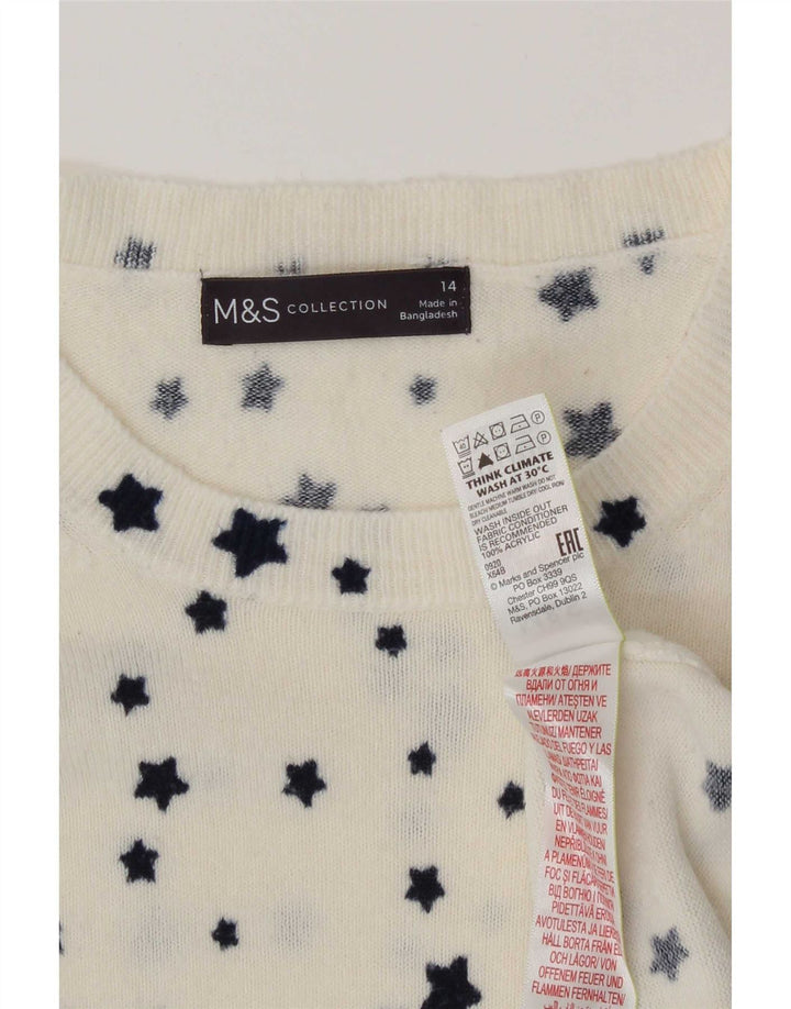 Marks & Spencer Dame sweater med rund hals DK 14 Medium White