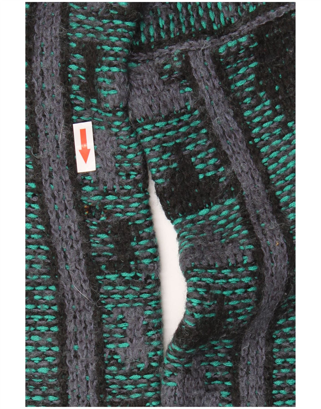 VINTAGE Herre med rund hals sweater Medium flerfarvet geometrisk