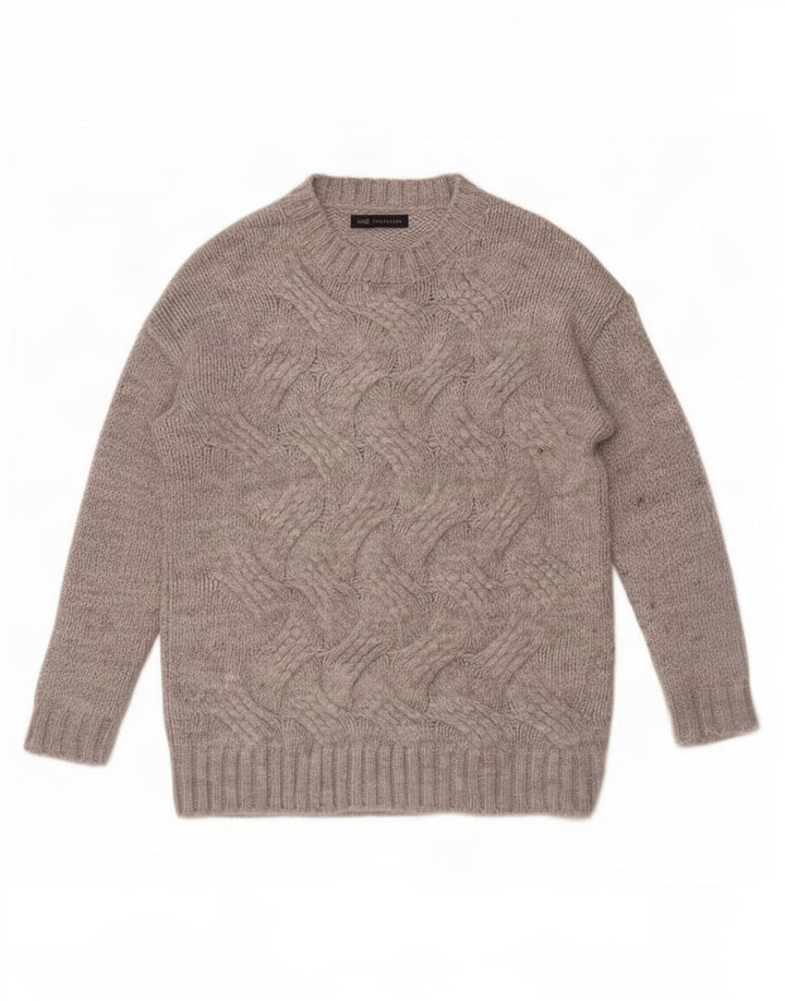 Marks & Spencer dame sweater med rund hals i overstørrelse UK 10 lille grå