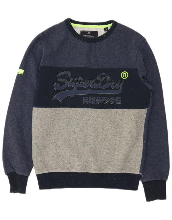 Superdry grafisk sweatshirt til mænd Medium Marineblå Colourblock Bomuld