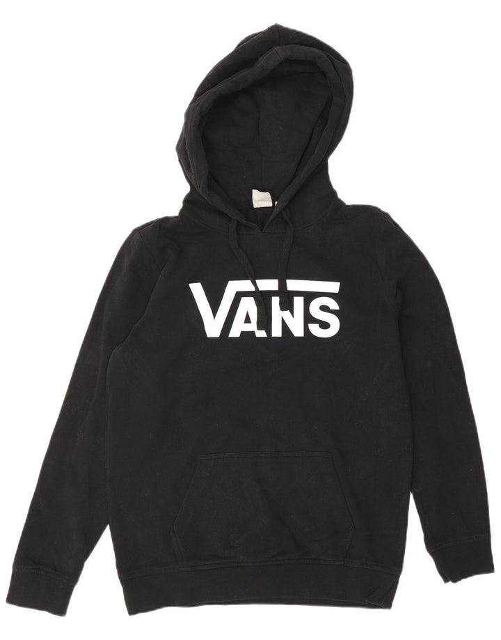 Vans Graphic Hoodie Jumper UK 10 Small Black