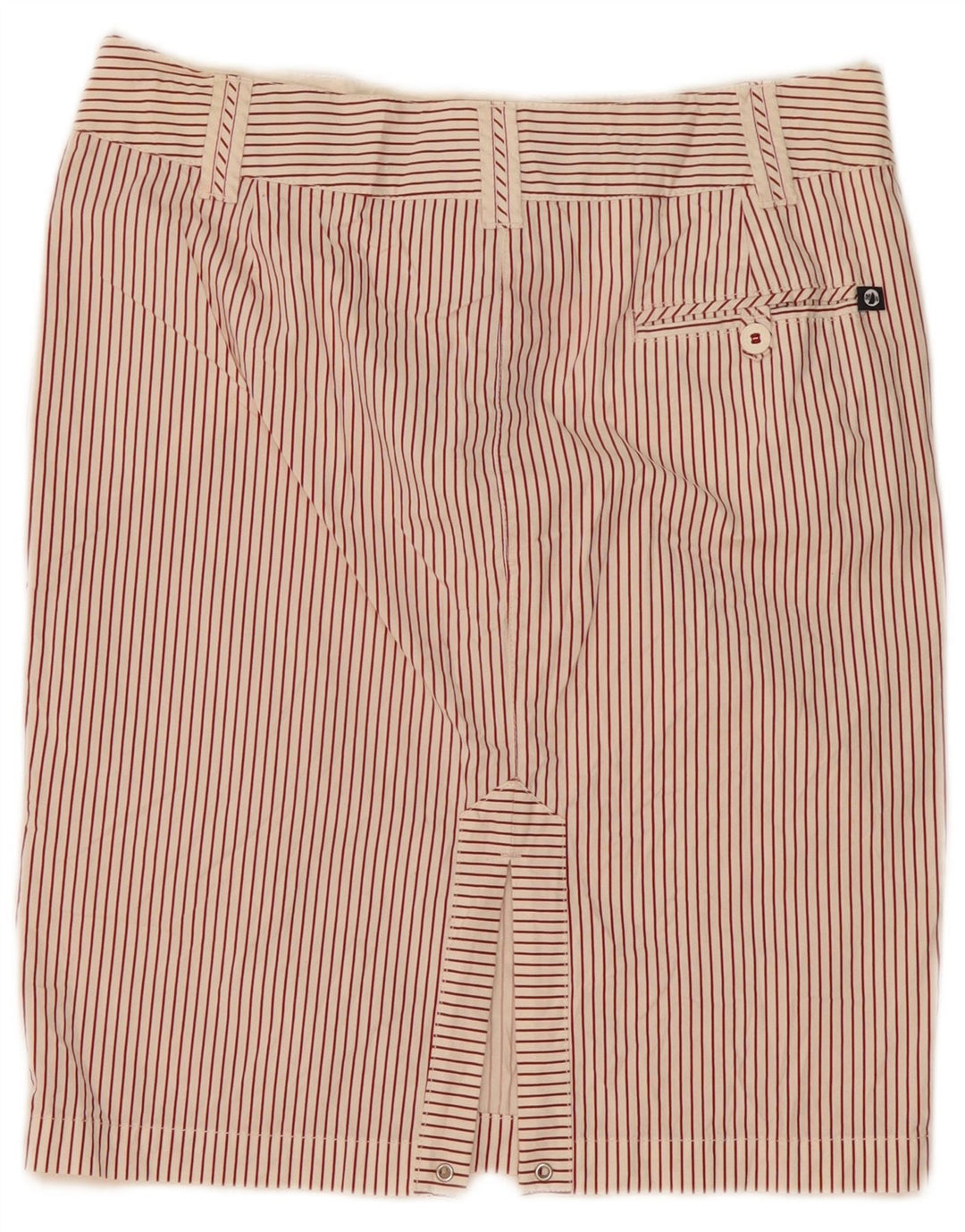 MURPHY & NYE Womens Straight Skirt W32 Large  White Pinstripe Cotton