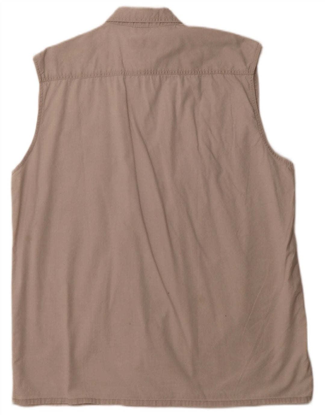 VINTAGE ærmeløs skjorte til mænd Stor beige bomuld