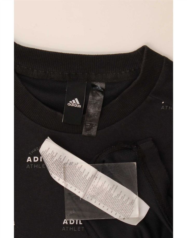 Adidas grafisk sweatshirt til mænd, lille sort bomuld