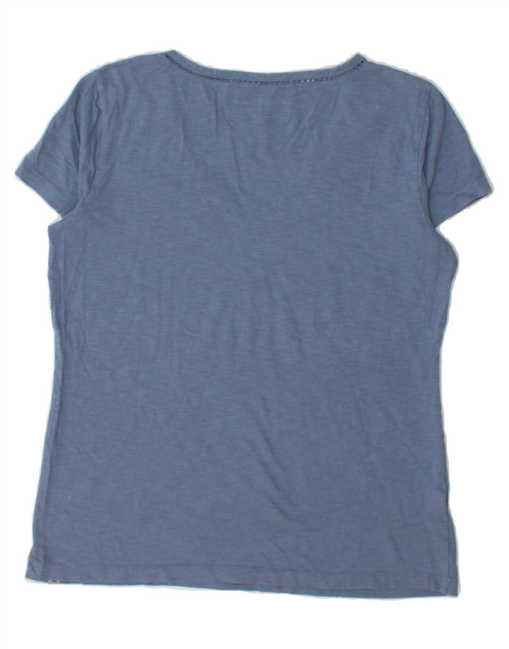 EDDIE BAUER Womens T-Shirt Top UK 10 Small Blue Cotton Vintage Eddie Bauer and Second-Hand Eddie Bauer from Messina Hembry 