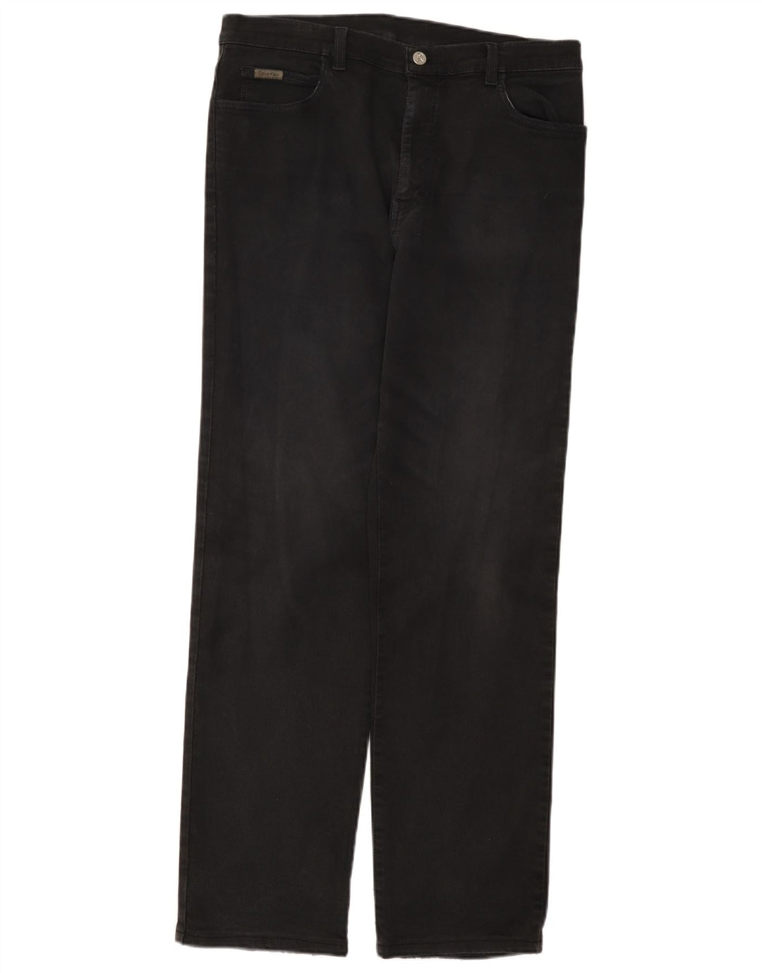 Calvin Klein Jeans Dame Straight Jeans W34 L31 Sort Bomuld