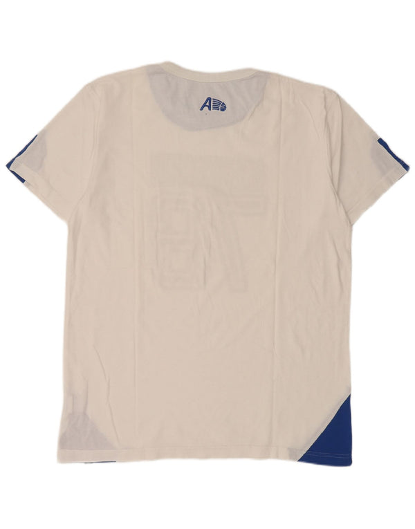 Americanino Herre Grafisk T-Shirt Top 2XL Hvid Colourblock Bomuld