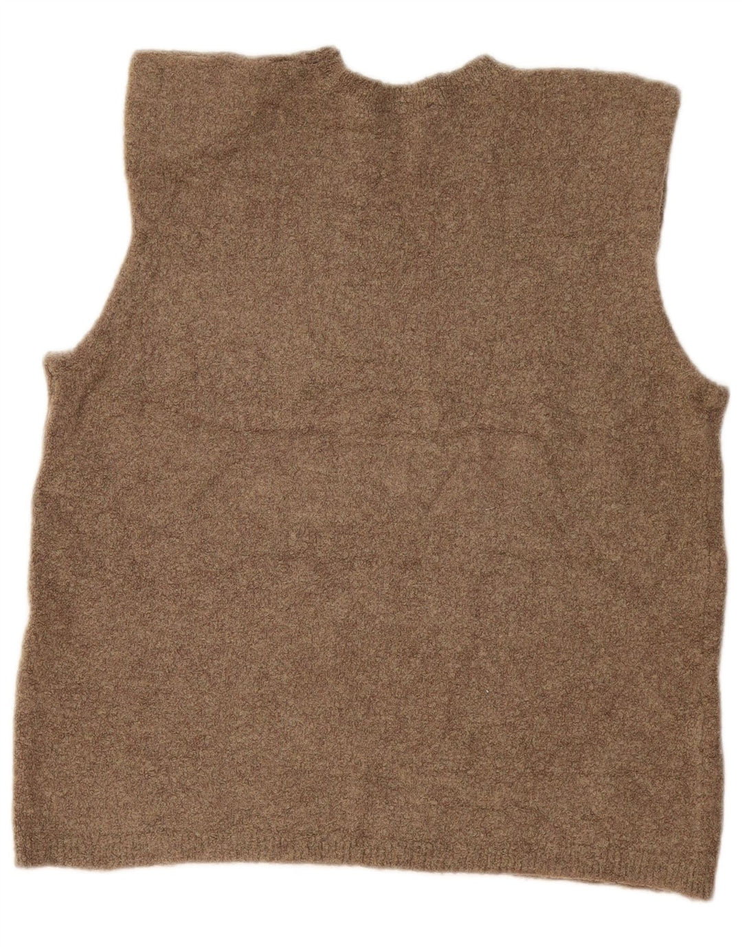 Zara Dame Vest Tank Top UK 14 Medium Khaki Flecked Polyamid