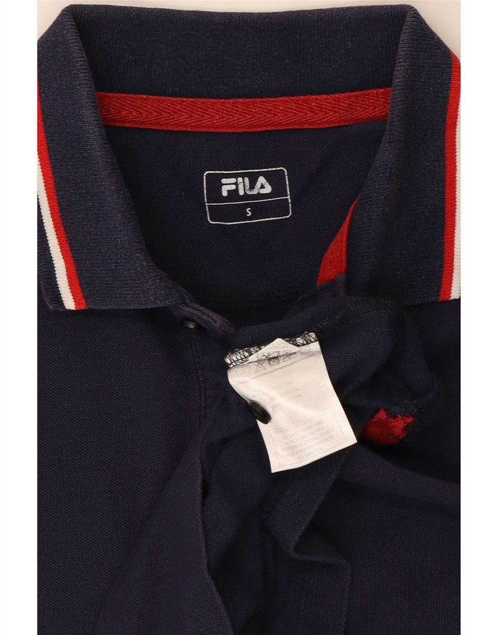 Fila Polo skjorte til mænd, lille marineblå stribet bomuld
