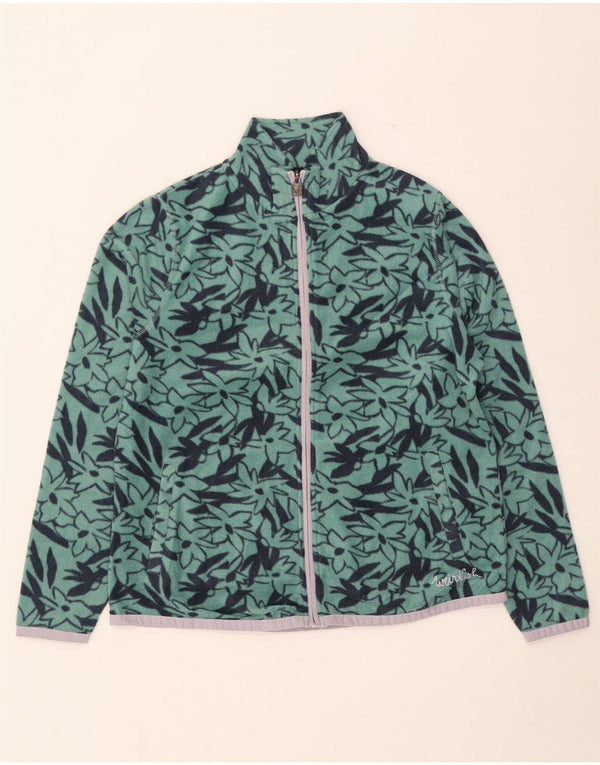 Weird Fish Dame Fleecejakke UK 14 Large Green Floral Polyester