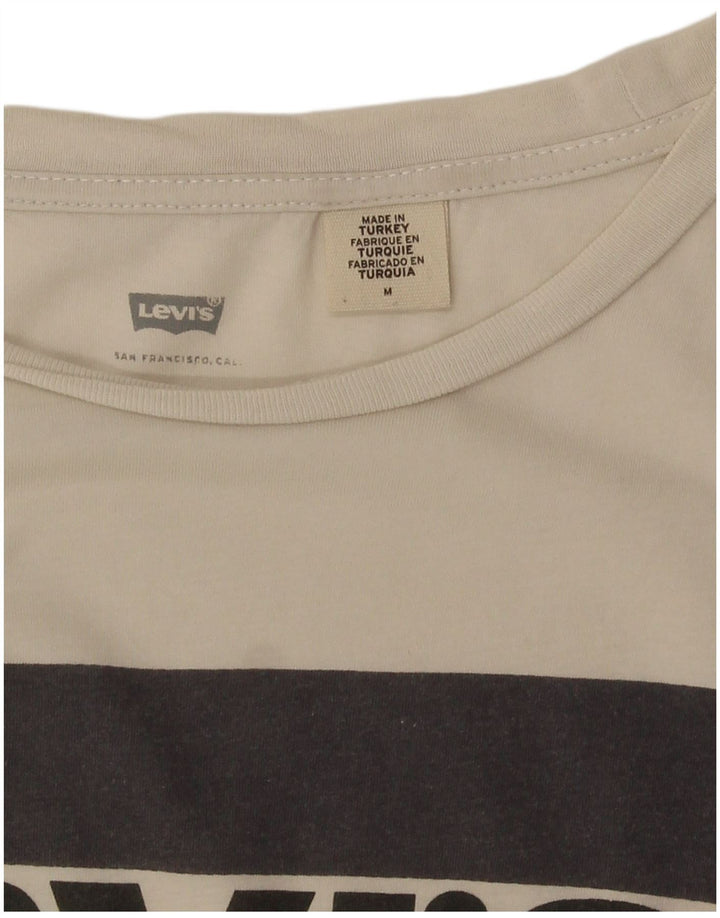 Levi's Grafisk T-shirt top til kvinder UK 14 Medium White