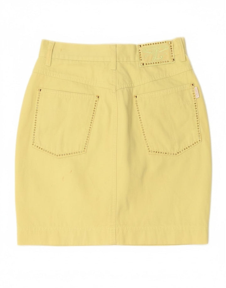 Laurel Dame Mini Nederdel EU 38 Medium W28 Gul Bomuld