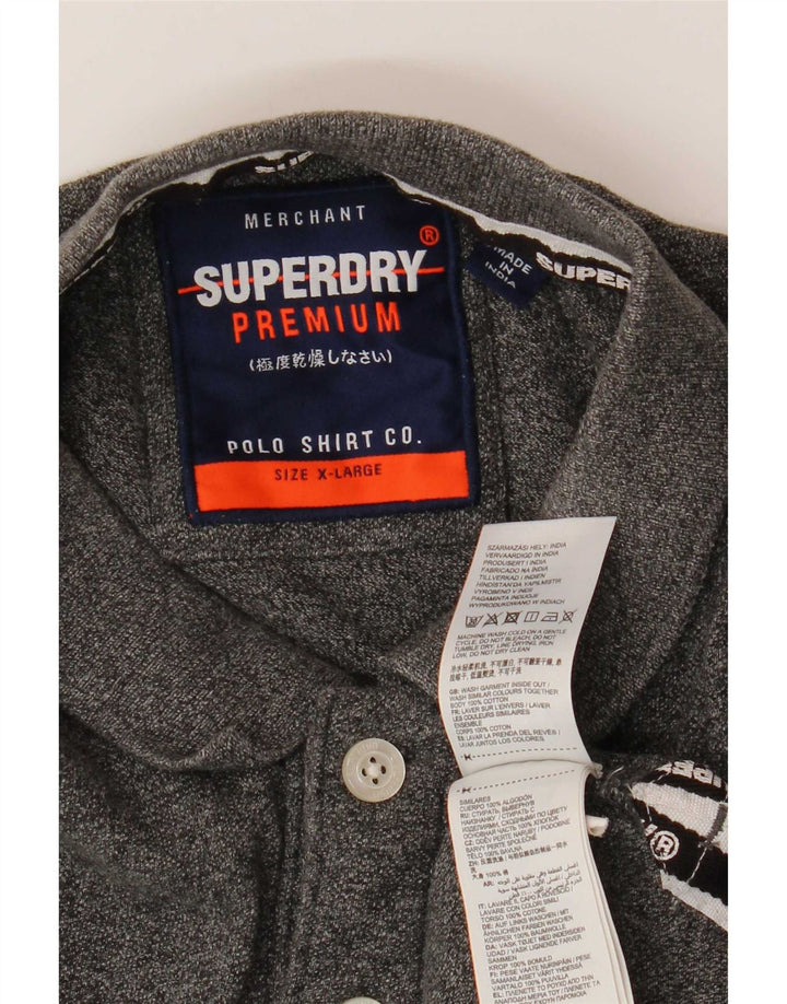 Superdry grafisk poloshirt til mænd XL grå bomuld