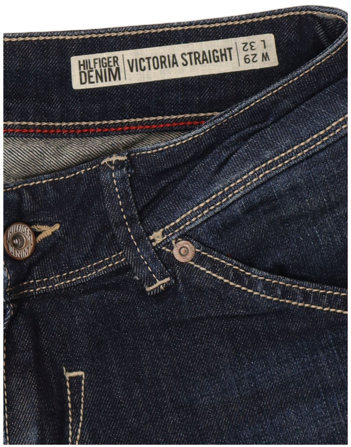 TOMMY HILFIGER Dame Victoria Straight Jeans W29 L32 Blå Bomuld