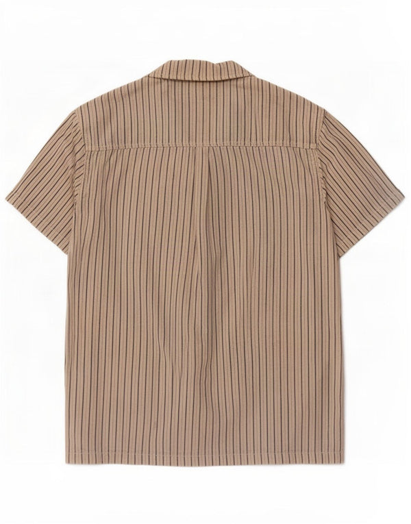 Lee Kortærmet Herreskjorte Medium Beige Nålestribet Bomuld