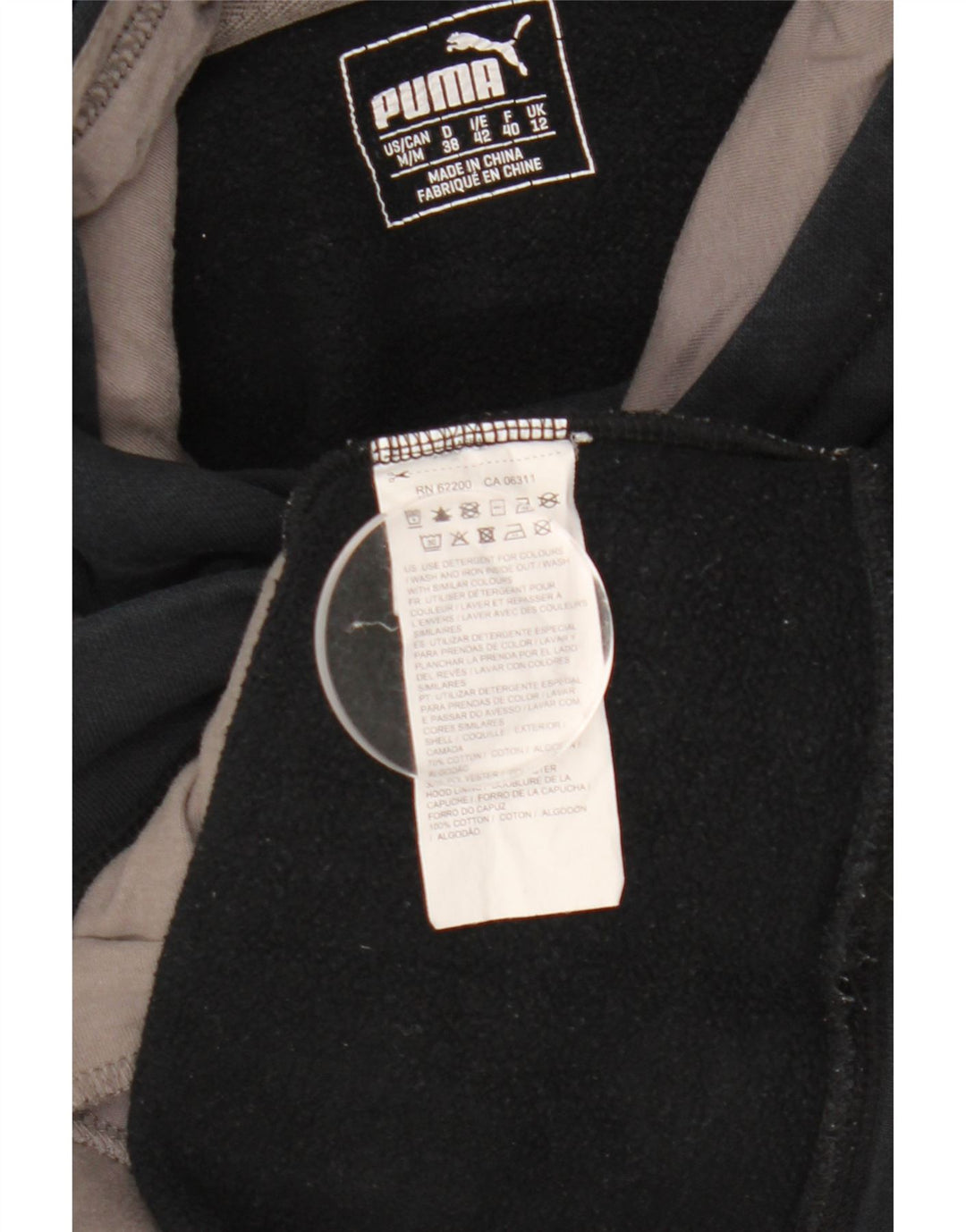 Puma Graphic Hoodie Jumper UK 12 Medium Sort Bomuld