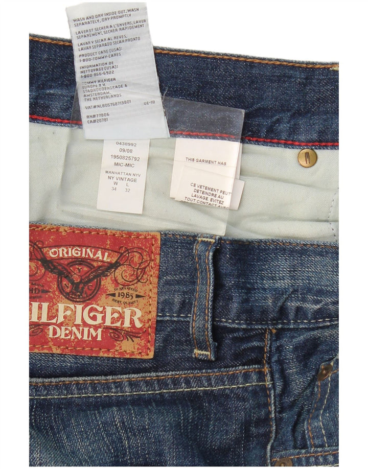 TOMMY HILFIGER Straight jeans til mænd W34 L32 blå bomuld