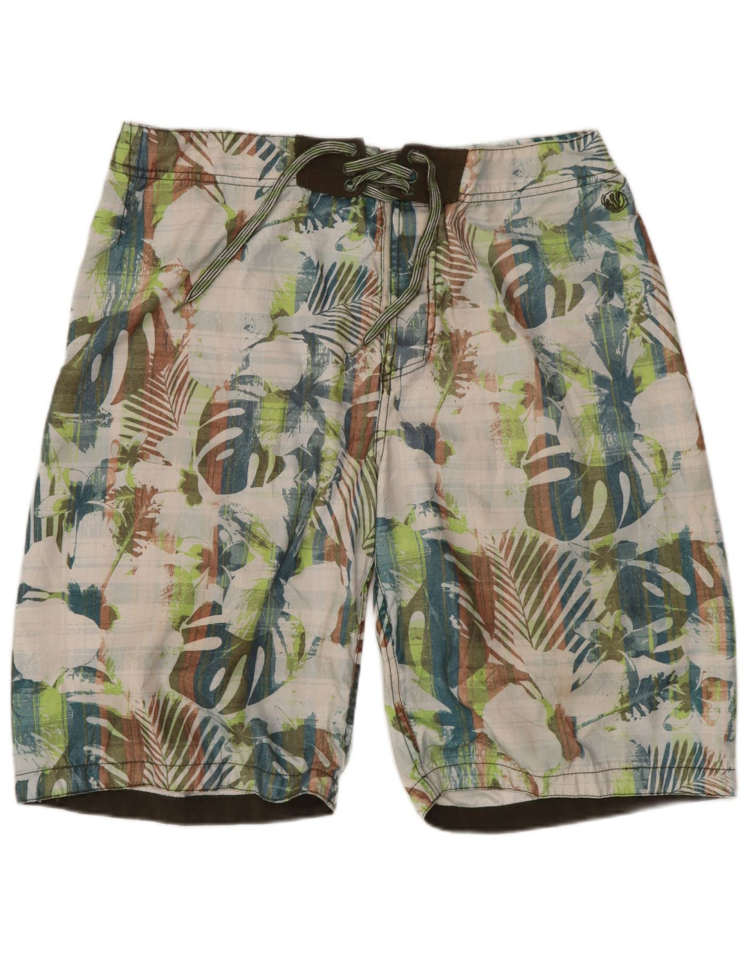 Fedt ansigt herre badeshorts store flerfarvede blomster polyester