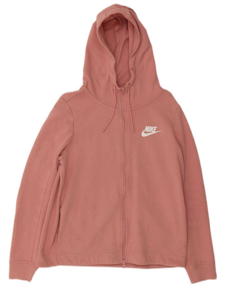 Nike hættetrøje med lynlås til kvinder UK 14 Medium Pink Bomuld