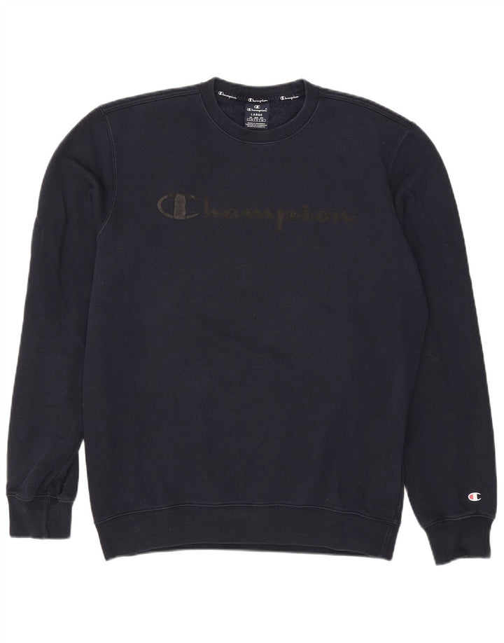 Champion Herre Grafisk Sweatshirt Jumper Stor Marineblå Bomuld