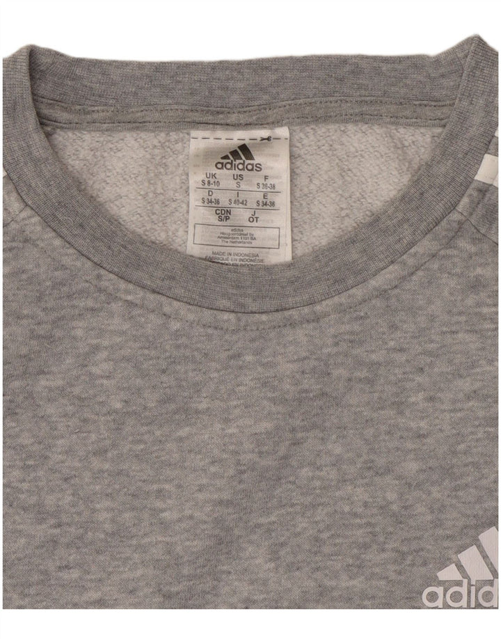 ADIDAS oversize sweatshirttrøje til kvinder UK 8/10 Lille grå flækket