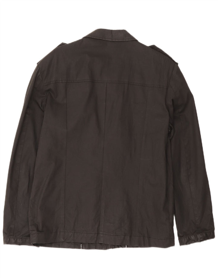 Calvin Klein Herre Military Jacket UK 38 Medium Sort Bomuld