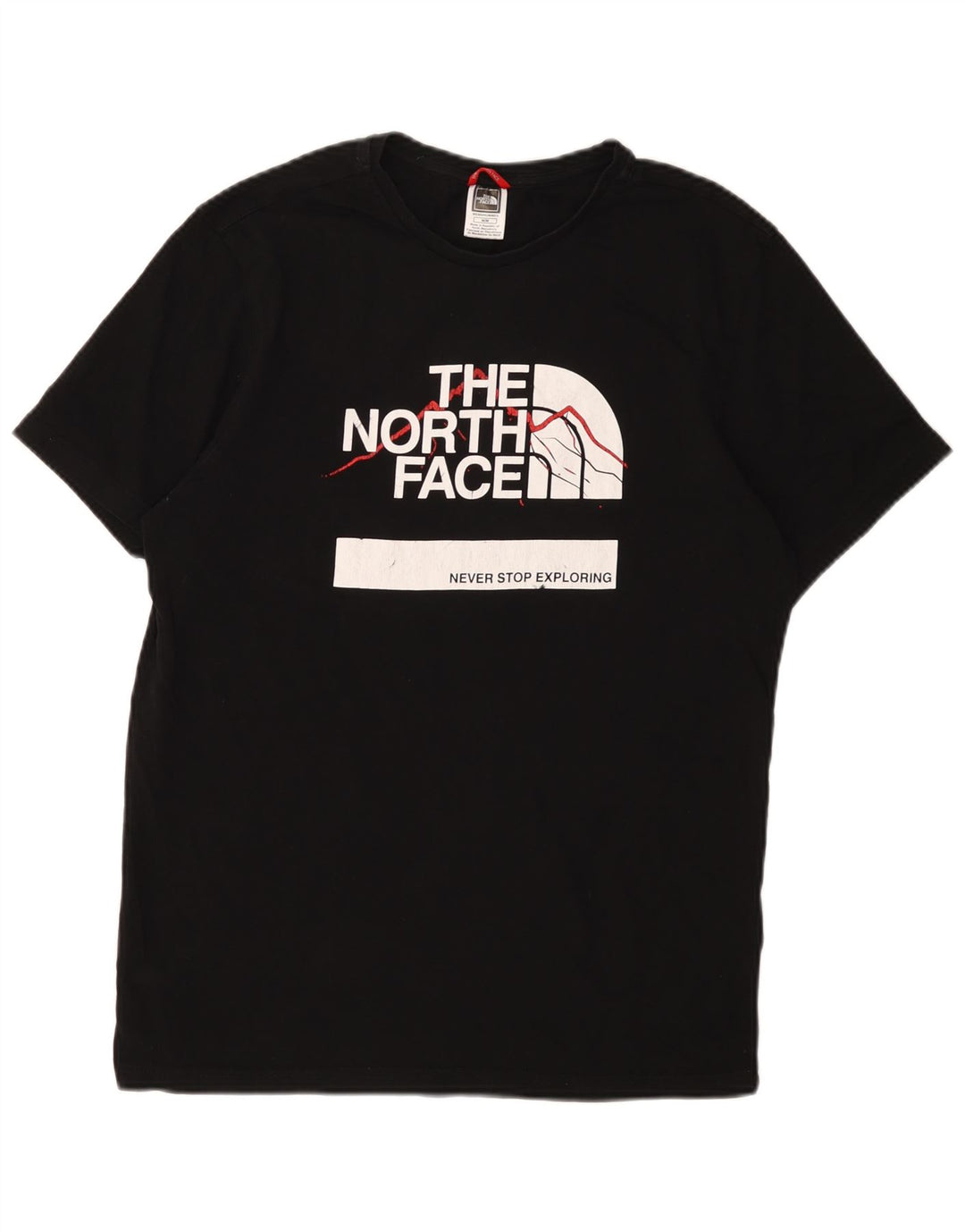 The North Face Herre grafisk T-shirt Top Medium Sort Bomuld