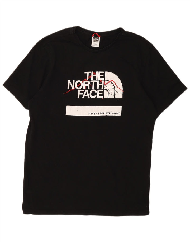 The North Face Herre grafisk T-shirt Top Medium Sort Bomuld