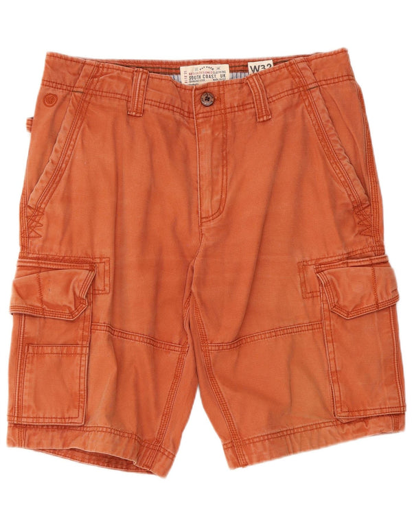 Fat Face Herre Cargo Shorts W32 Medium Orange Bomuld