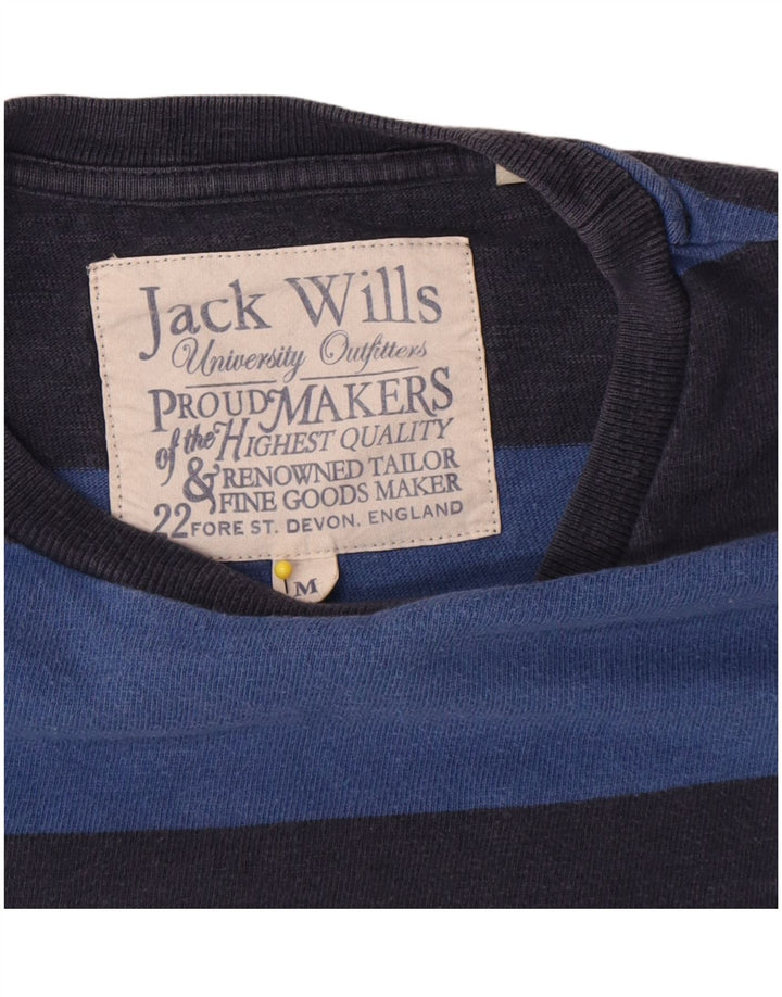 Jack Wills Herre T-shirt Top Medium Marineblå Stribet bomuld