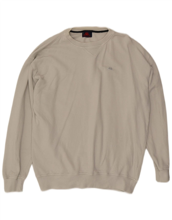 Kappa Herre Sweatshirt Jumper 2XL Hvid Bomuld
