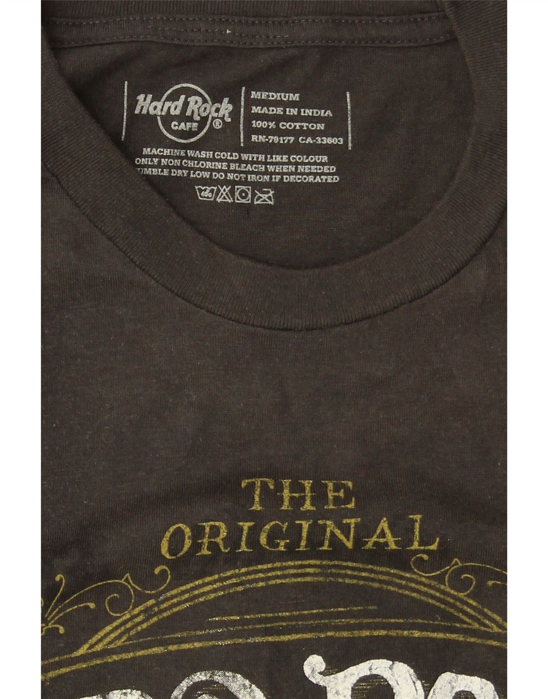 HARD ROCK CAFE Herre City Of Dublin Grafisk T-shirt Top Medium Khaki Bomuld