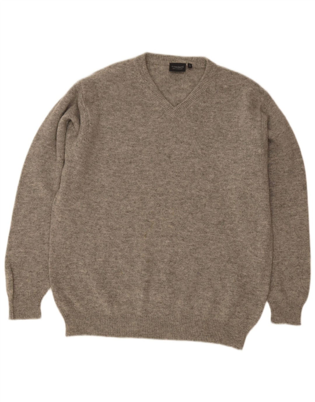 C.Comberti Herre V-hals sweater IT 52 Stor Grå Uld