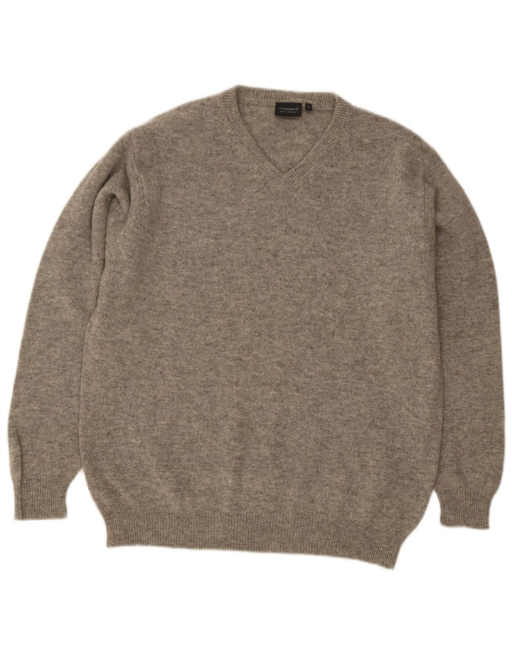 C.Comberti Herre V-hals sweater IT 52 Stor Grå Uld