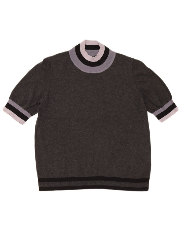 Cos Dame Turtle Neck Jumper Sweater UK 14 Medium Grey Colourblock