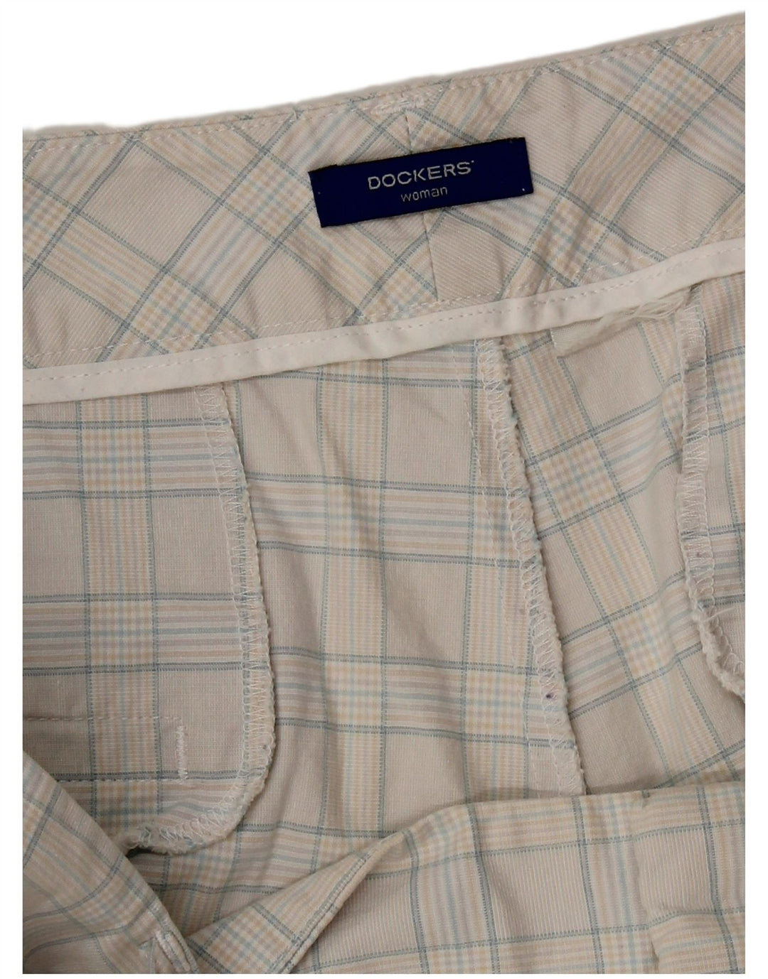 Dockers Bermuda Shorts til kvinder W38 XL Off White Plaid
