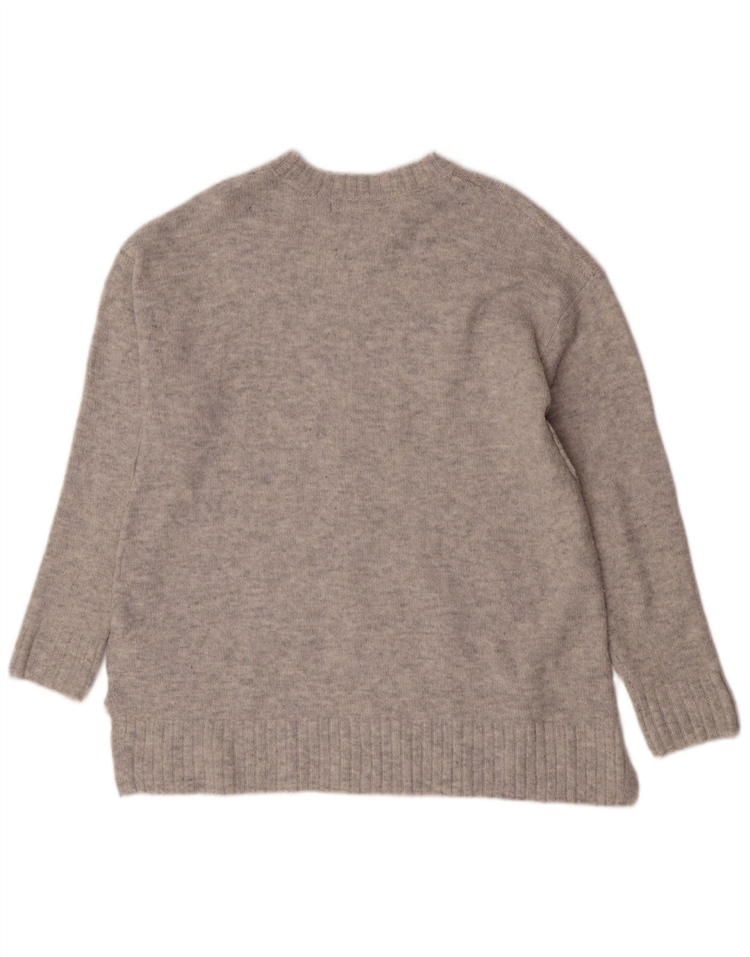 Marks & Spencer Dame sweater med rund hals DK 14 Medium Grå Akryl
