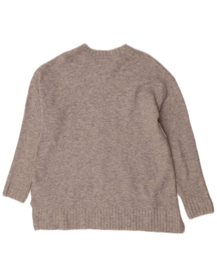 Marks & Spencer Dame sweater med rund hals DK 14 Medium Grå Akryl