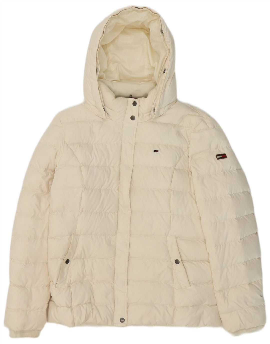 Tommy Hilfiger Dame Hættejakke UK 18 XL Hvid Polyester