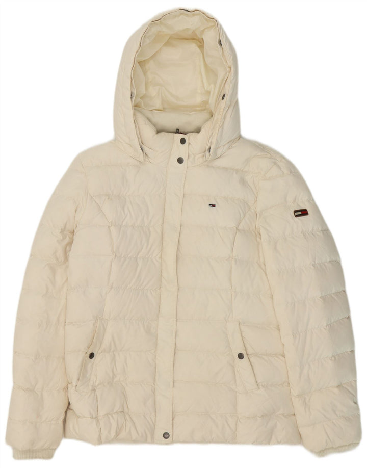 Tommy Hilfiger Dame Hættejakke UK 18 XL Hvid Polyester
